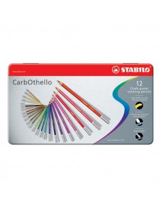 Matite colorate CarbOthello Stabilo - Scatola in metallo - 1412-6 (conf.12)