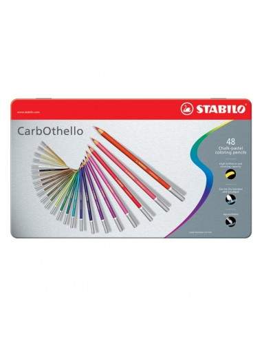 Matite colorate CarbOthello Stabilo - Scatola in metallo - 1448-6 (conf.48)