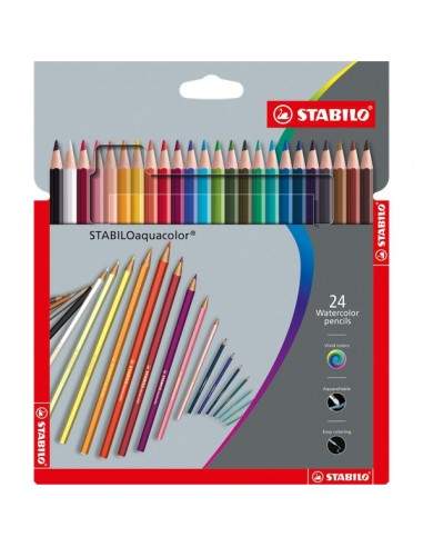 Matite colorate aquacolor® Stabilo - Scatola in cartone - 2,8 mm - da 6 anni - 1624-3 (conf.24)