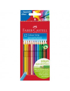 Matite Colorate Acquerellabili Colour Grip Faber Castell - Astuccio Cartone  - 112412 (Conf.12)
