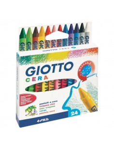 Confezione di pastelli a cera Giotto - 9 mm - da 3 anni in poi - 282200 (conf.24)