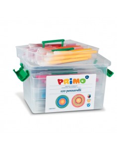 Pennarelli punta fine superlavabili Primo - 53x27x28,5 cm - valigetta - assortiti - 615PEN120 (conf.120)