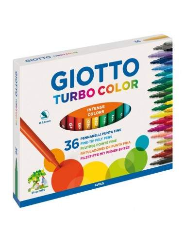 Pennarelli Turbo Giotto - Turbo Color punta fine - 0,5-2 mm - da 3 anni in poi - 418000 (conf.36)