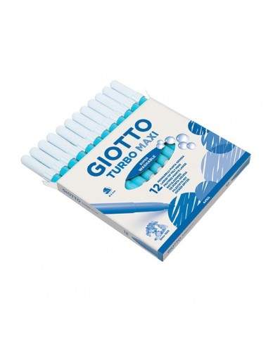 Pennarelli Turbo Giotto - Turbo Maxi punta larga - 1-3 mm - azzurro - 456028 (conf.12)