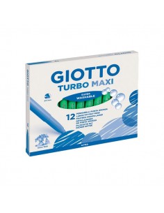 Pennarelli Turbo Giotto - Turbo Maxi punta larga - 1-3 mm - verde chiaro - 456018 (conf.12)