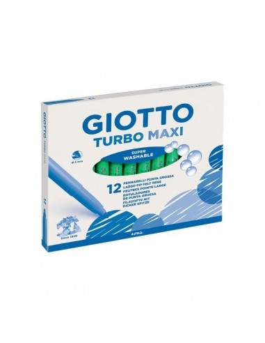 Pennarelli Turbo Giotto - Turbo Maxi punta larga - 1-3 mm - verde chiaro - 456018 (conf.12)