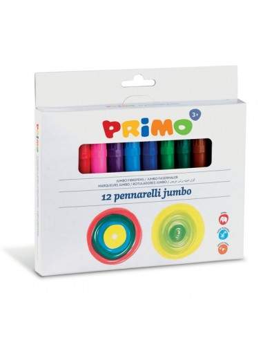 Pennarelli jumbo Primo - 38x28,5x12,5 cm - scatola cartone - assortiti - 603JUMBO12 (conf.12)