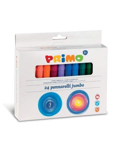 Pennarelli jumbo Primo - 38x28,5x12,5 cm - scatola cartone - assortiti - 604JUMBO24 (conf.24)