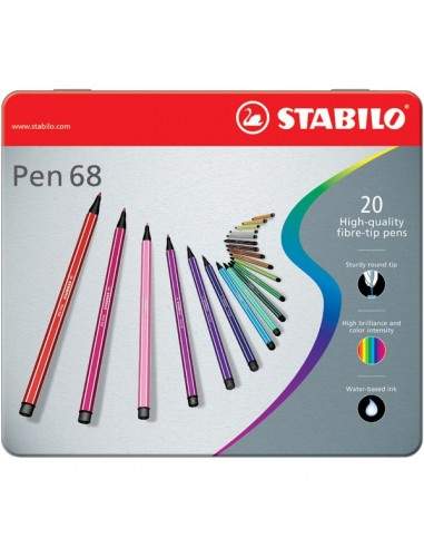 Pennarelli STABILO Pen 68 in Scatola metallo - assortiti - 1 mm - dai 7 anni - 6820-6 (conf.20)