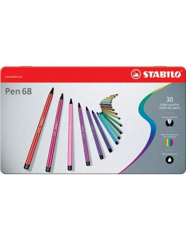 Pennarelli STABILO Pen 68 in Scatola metallo - assortiti - 1 mm - dai 7 anni - 6830-6 (conf.30)