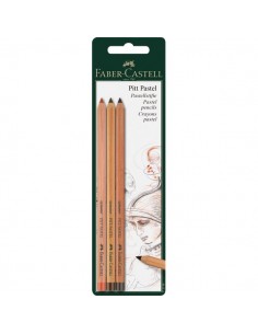 Matite artistiche PITT Faber Castell - sanguigno, seppia chiaro e seppia scuro - 112797 (conf.3)