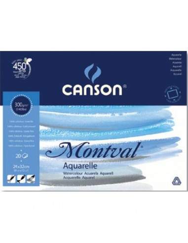 Blocco Linea Acquerello Montval Canson - 24x32 cm - 300 g/mq - 12ff - C200807319 (Conf. da 10) Canson - 1