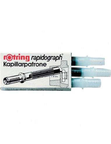 Cartucce di ricambio Rapidograph Rotring - nero - S0194640 (conf.3)