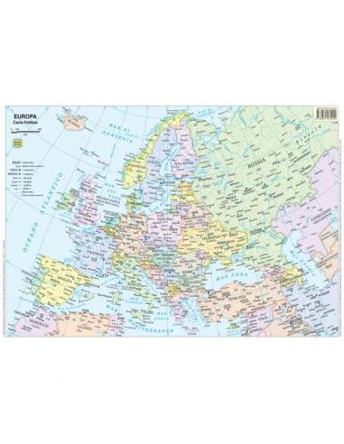 Carte scolastiche da banco Belletti - Europa - 42x29,7 cm - BS03P (conf.20)