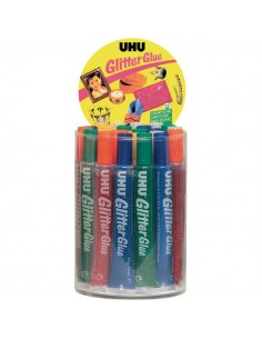 Glitter Glue UHU - Original - assortiti - 20 ml - D1553 (conf.24)