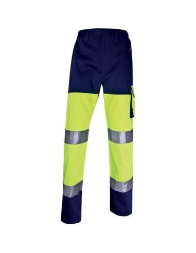 Pantalone altavisibilità Delta Plus - giallo fluo/blu - M - PHPANJMTM