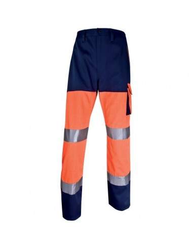 Pantalone altavisibilità Delta Plus - arancione fluo/blu - L - PHPANOMGT