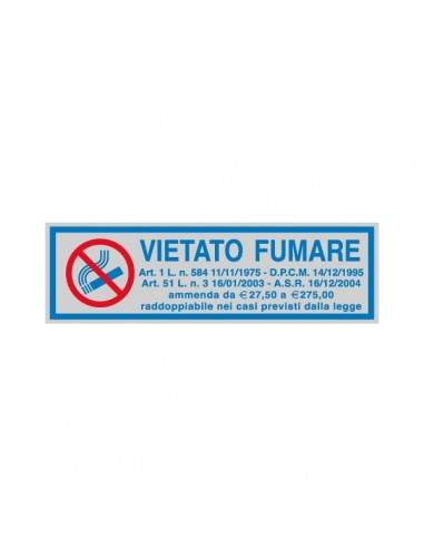 Cartelli segnaletici adesivi Cartelli Segnalatori - 165x50 mm - vietato fumare  - 96701 (conf.10)