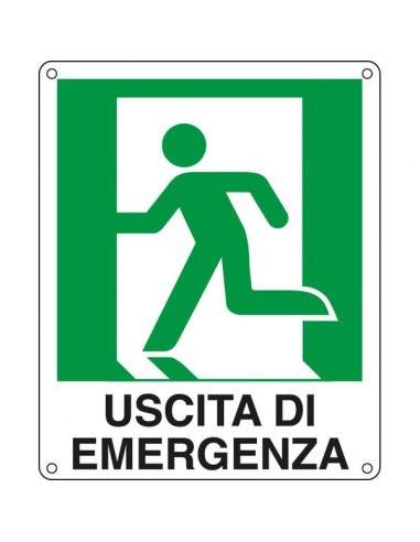 Cartelli segnaletici salvataggio - uscita di emergenza (a sinistra) - E20105X   250x310 mm Cartelli Segnalatori - 1