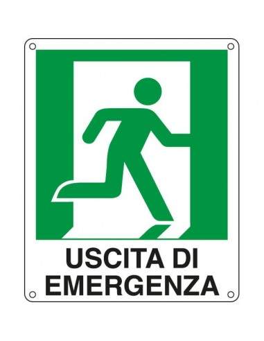 Cartelli segnaletici salvataggio - uscita di emergenza (a destra) - E20106X 250x310 mm Cartelli Segnalatori - 1