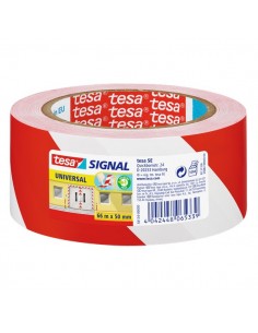 Nastro segnaletico Tesa - bianco/rosso - 50mmx66m - 58134-00000-00