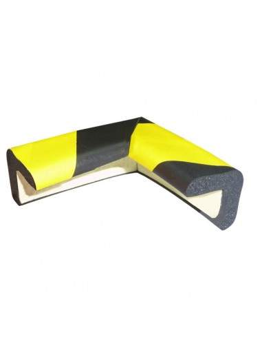 Protezioni Segnaletiche Viso - Rettangolare Angolare - Giallo/Nero - 3x3cm L7x7 cm - PU30NJ