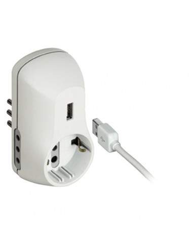 Adattatori Bticino - 2 10A - 1 usb - 10A - 3 prese - bianco - S3613DU