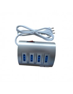 Prese multiple MKC - Con interruttore - 4 (10/16A + 2USB + 1SCHUKO 10/16A) - 16A - silver - 492518075