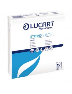 Tovaglioli bianchi in carta Lucart - 38x38 cm - 2 veli - 832122 (conf.50)