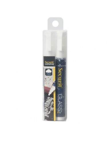 Pennarelli a gesso liquido Waterproof Securit - 2-6 mm - bianco - SMA610-V2-WT (conf.2)