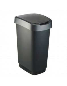 Cestino basculante Rotho - 40,1x29,8x60,2 cm - nero/grigio - F600029 Rotho - 1