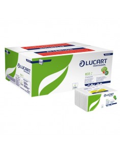 Asciugamani intercalati Lucart - Z - 2 veli - carta ecologica - 23x23,5 cm - 864014 (conf.18)