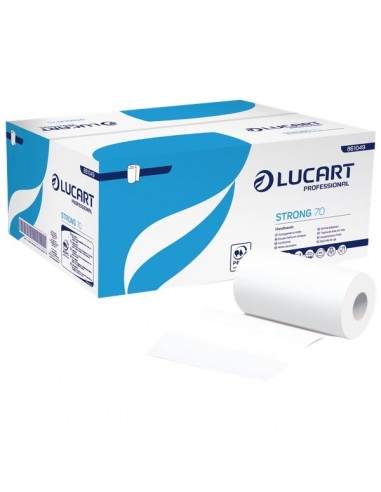 Rotoli asciugamano e multiuso Lucart - Pura cell. 2 veli - 190 strappi - 70m 861049 (conf.12)