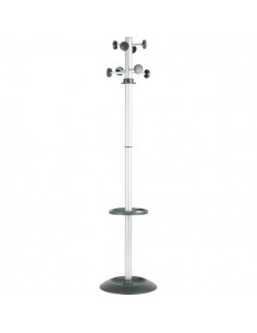 Appendiabiti Totem Unisit - nero/alluminio - 8 appendini - APUTO/G