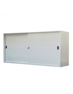 Armadio ante scorrevoli basso Bertesi - 2 ripiani - 180x45x90 cm - grigio - SB 180