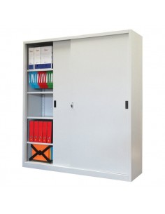 Armadio ante scorrevoli alto Bertesi - 4 ripiani - 120x45x200 cm - grigio - SA 120