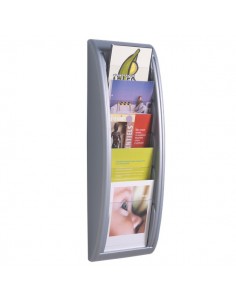 Modulo a 5 tasche f.to A5 Paperflow - 22,8x9,5x65 cm - alluminio - 4063.35 Paperflow - 1