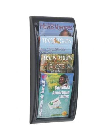 Espositore da muro componibile Paperflow - Modulo a 4 tasche f.to A4 - 29x9,5x65 cm - nero - 4061.01 Paperflow - 1