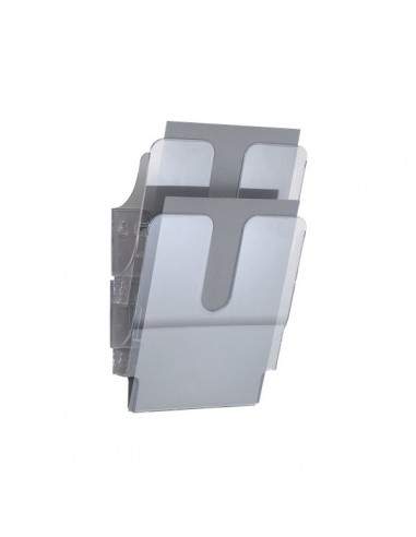 Portadepliant da parete Flexiplus Durable - 2 scomparti - A4 - 24,7x10x36 cm - trasparente - 1709008400 Durable - 1