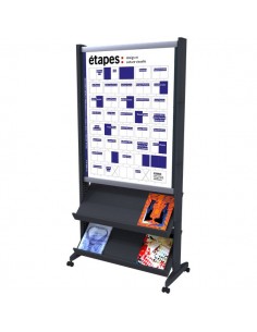 Espositore da terra con vaschette in polistirolo Deflecto - 32x32x148 cm - CP082YTCRY 2