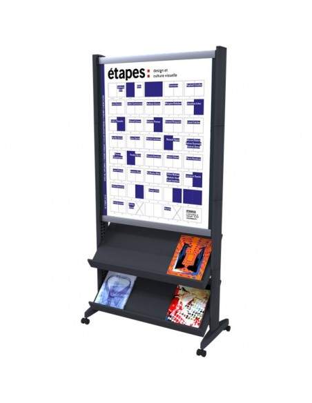 Espositore da terra con vaschette in polistirolo Deflecto - 32x32x148 cm - CP082YTCRY