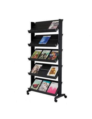 Espositore mobile Paperflow - nero - 82,5x38,2x165 cm - 255.01/255N.01