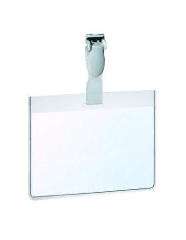 Portabadge in PVC con clip in plastica Durable - 9x6 cm - sigillabile con clip - 8143-19 (conf.25)