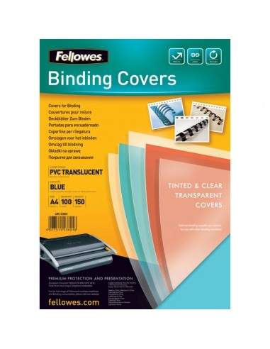 Copertine in PVC per rilegatura Fellowes - A4 - 200 my - blu - 5377101 (conf.100)