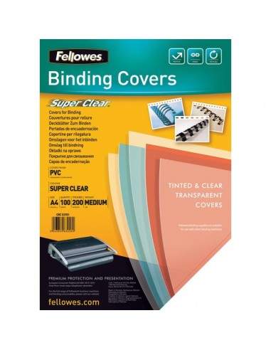 Copertine trasparenti per rilegatura Fellowes - 200mic – PVC - 5376102 (conf.100)