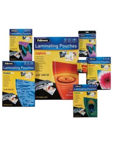 Pouches per plastificatrici Fellowes - 75 micron per lato - A4 - lucida - 5396205 (conf.25)