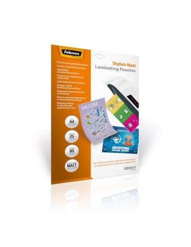 Pouches Stylish Matt  opache Fellowes - 80 micron - A4 - 5602101 (conf.25)