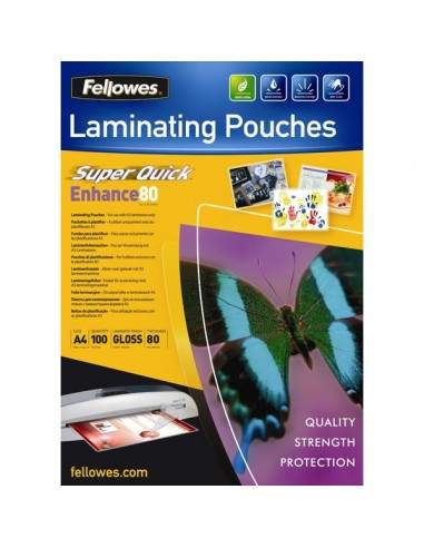 Pouches SuperQuick Fellowes - 80 my - 5440001 (conf.100)