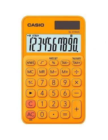 Calcolatrice scientifica CASIO tascabile 10 cifre - solare e batteria  Arancio - SL-310UC-RG-W-EC