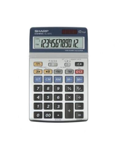 Calcolatrice da tavolo EL-337C a 12 cifre Sharp - grigio - SH-EL337C